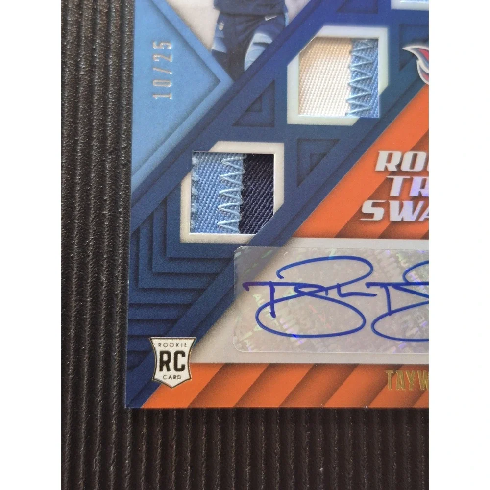 2017 Panini XR Taywan Taylor Rookie Triple Swatch Autographs #198 Orange /25